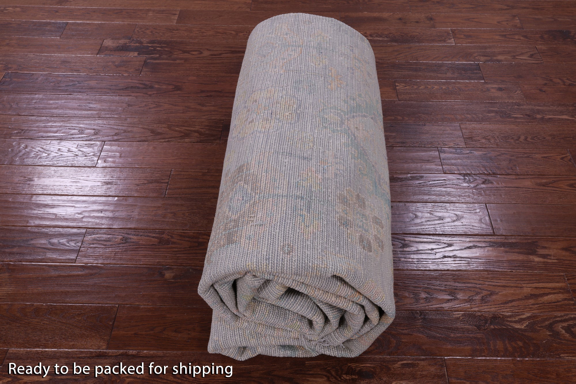 Grey Geometric Fine Serapi Hand Knotted Wool Rug - 9' 10" X 13' 9" - Golden Nile