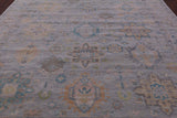Grey Geometric Fine Serapi Hand Knotted Wool Rug - 9' 10" X 13' 9" - Golden Nile