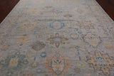 Grey Geometric Fine Serapi Hand Knotted Wool Rug - 9' 10" X 13' 9"