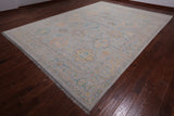 Grey Geometric Fine Serapi Hand Knotted Wool Rug - 9' 10" X 13' 9"