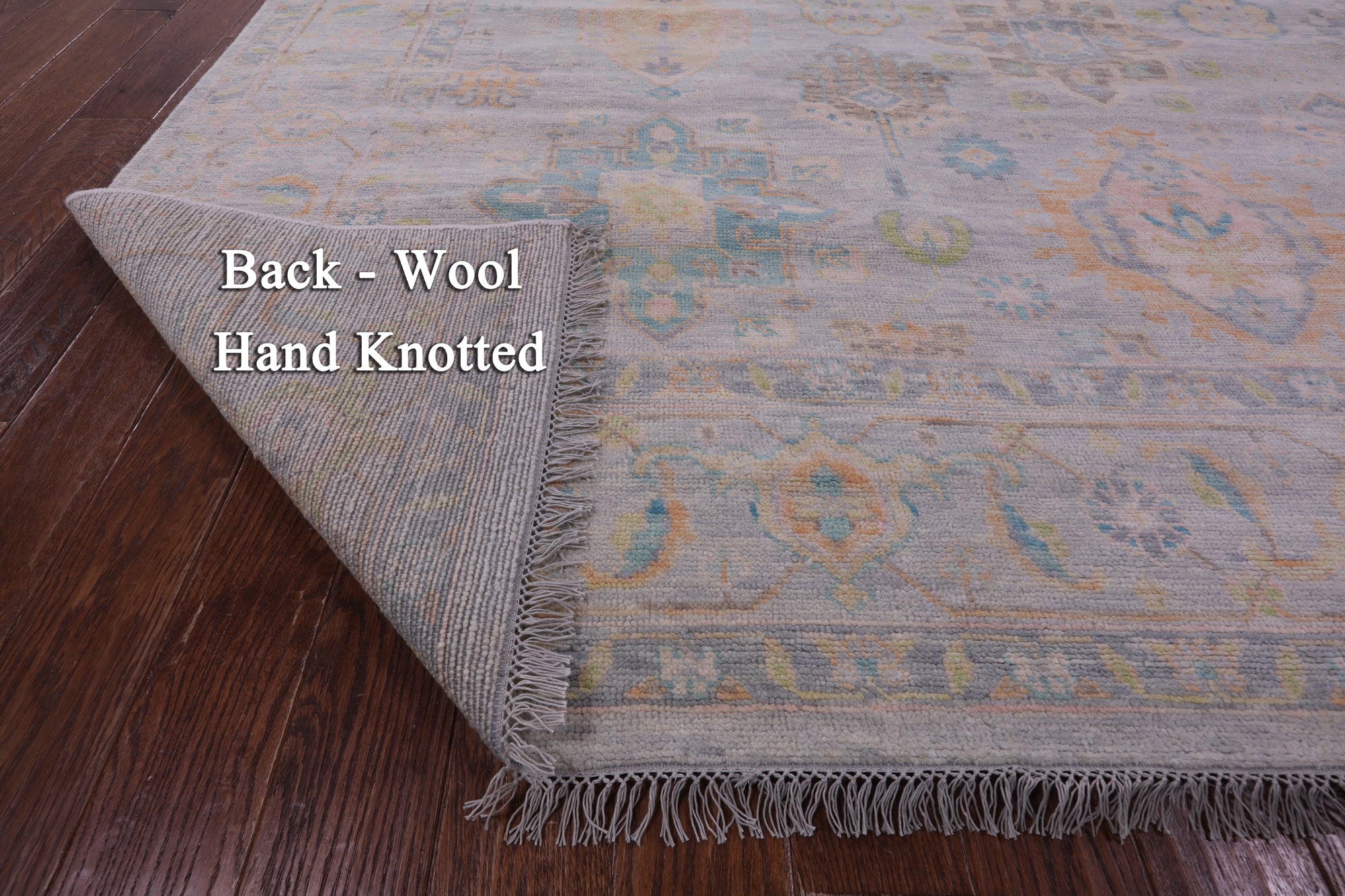 Grey Geometric Fine Serapi Hand Knotted Wool Rug - 9' 10" X 13' 9" - Golden Nile