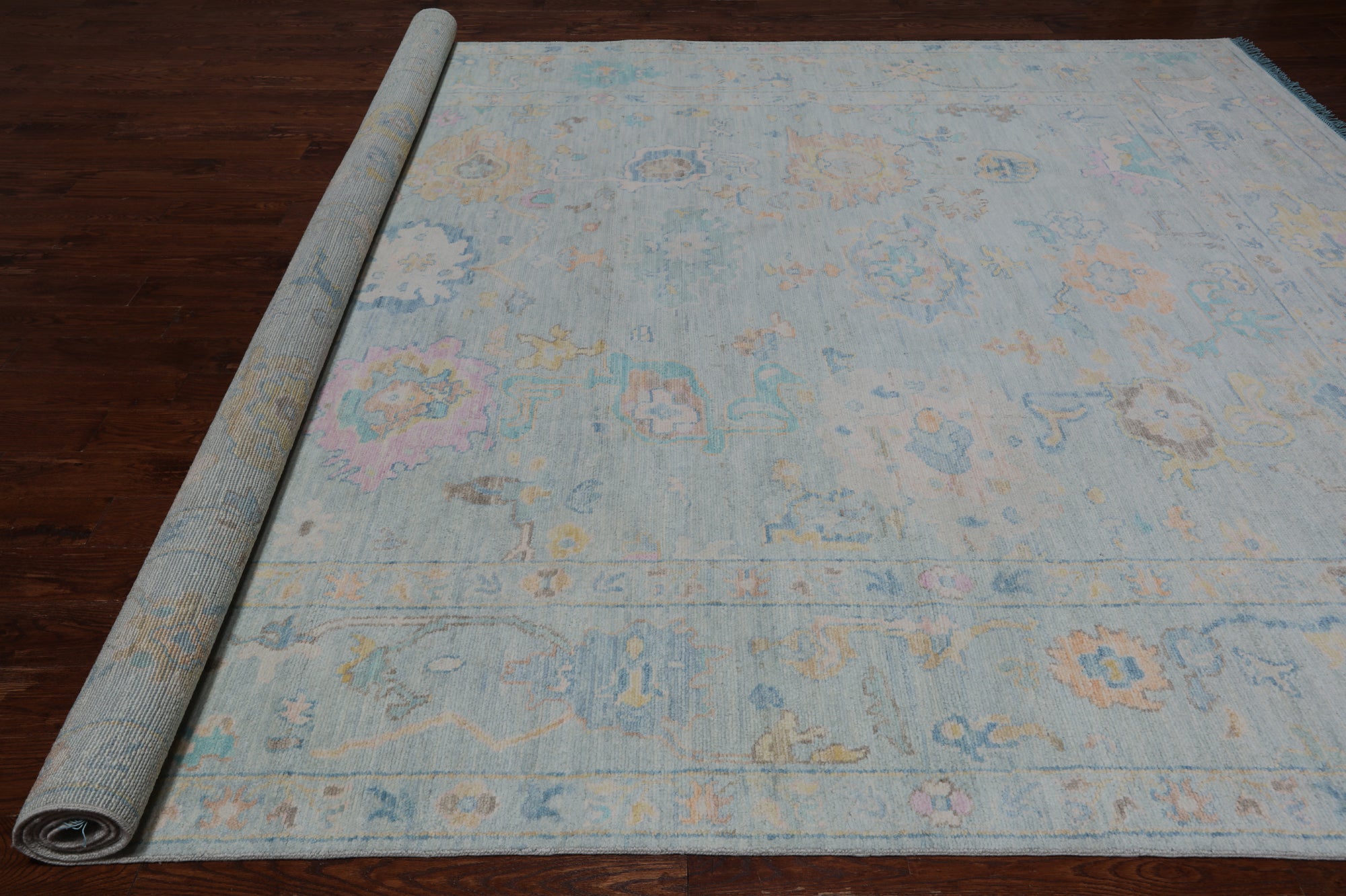 SUPER SALE Light Blue Persian Sultanabad Hand Knotted Wool Rug - 10' 0" X 13' 9"
