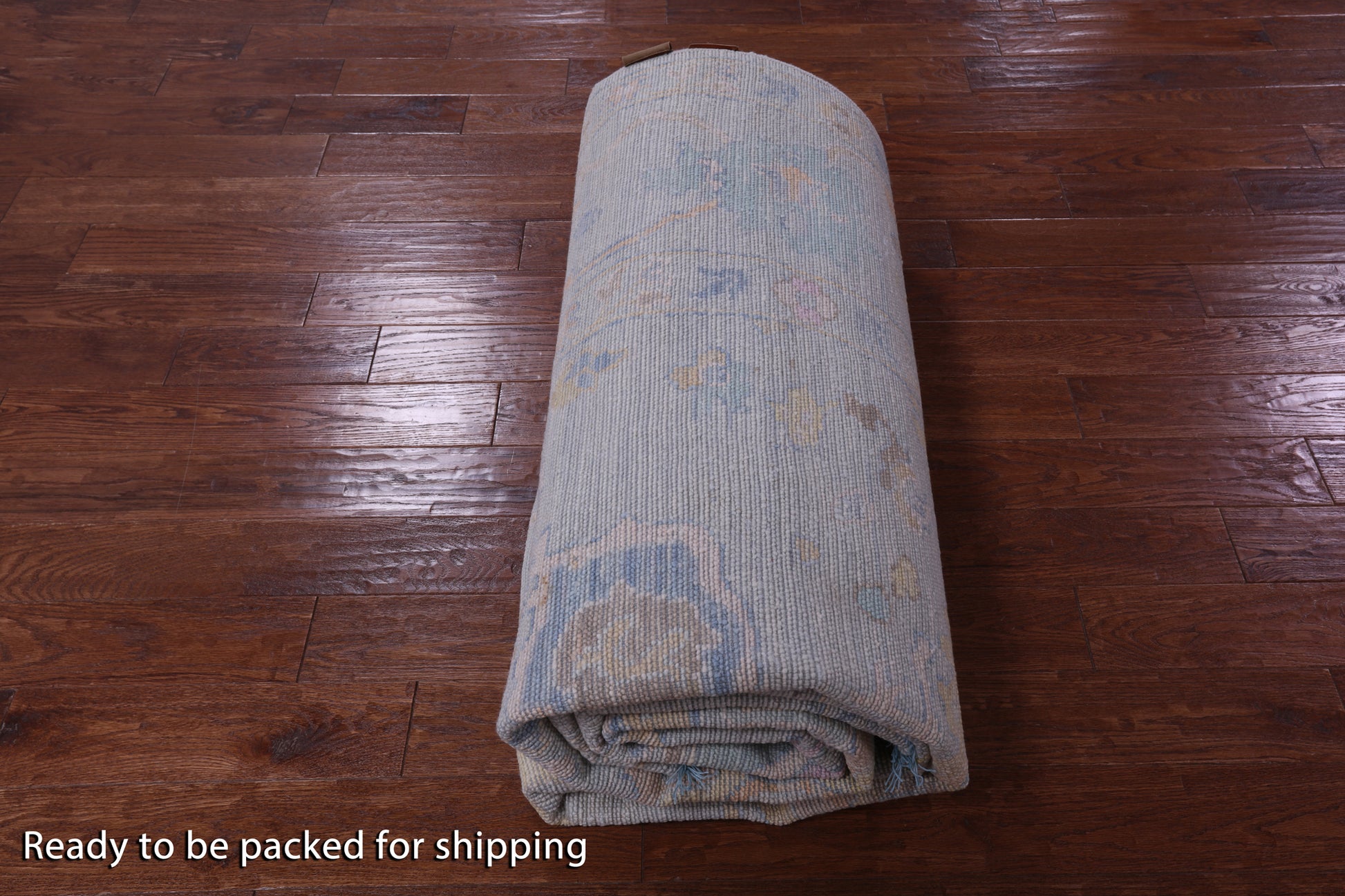 Light Blue Persian Sultanabad Hand Knotted Wool Rug - 10' 0" X 13' 9" - Golden Nile