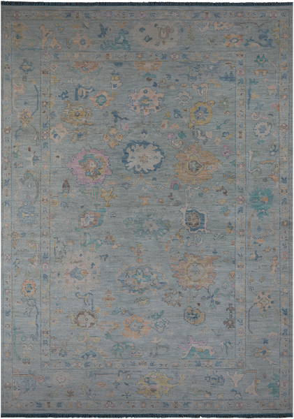 SUPER SALE Light Blue Persian Sultanabad Hand Knotted Wool Rug - 10' 0" X 13' 9"