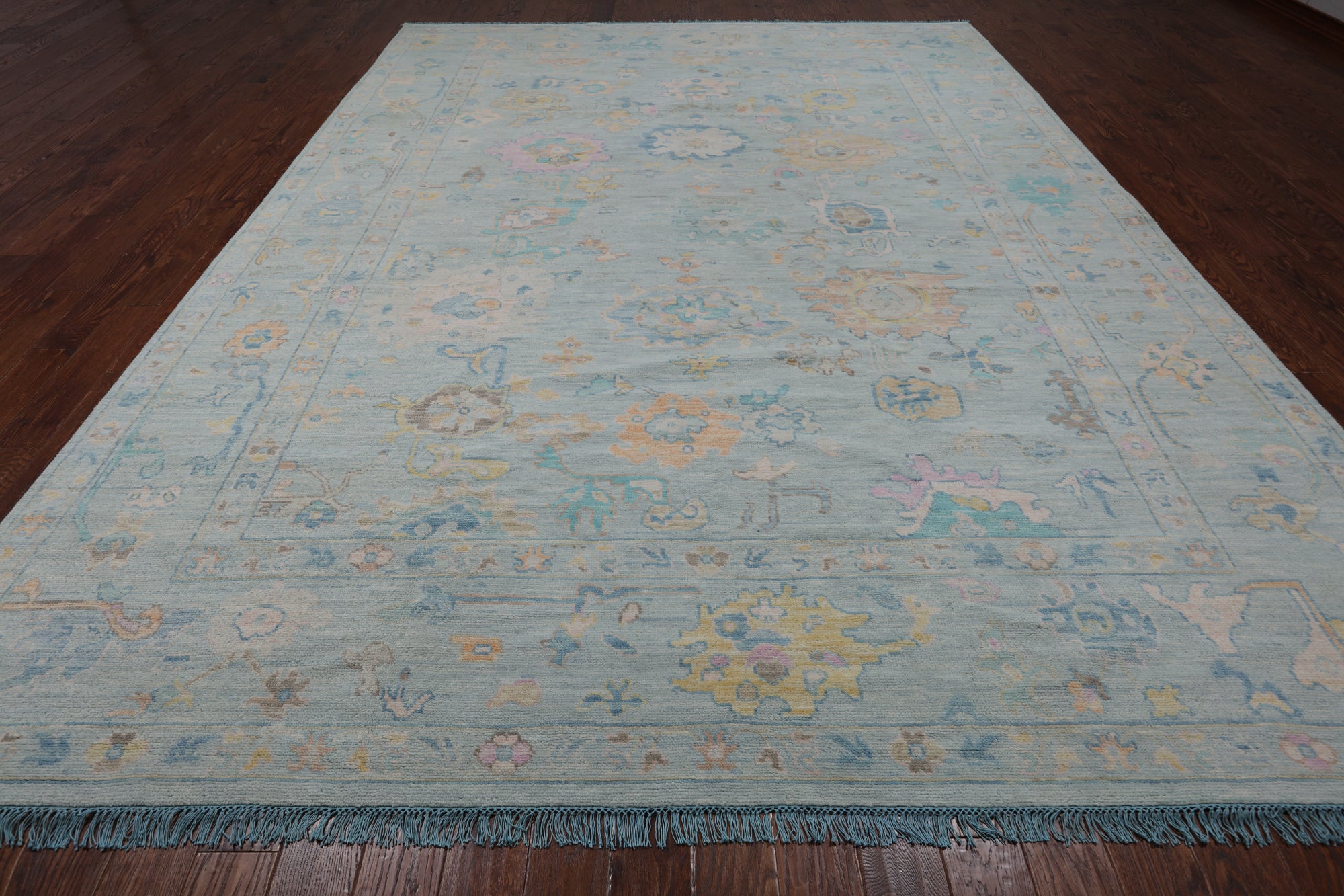 SUPER SALE Light Blue Persian Sultanabad Hand Knotted Wool Rug - 10' 0" X 13' 9"