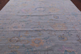 Light Blue Persian Sultanabad Hand Knotted Wool Rug - 10' 0" X 13' 9" - Golden Nile