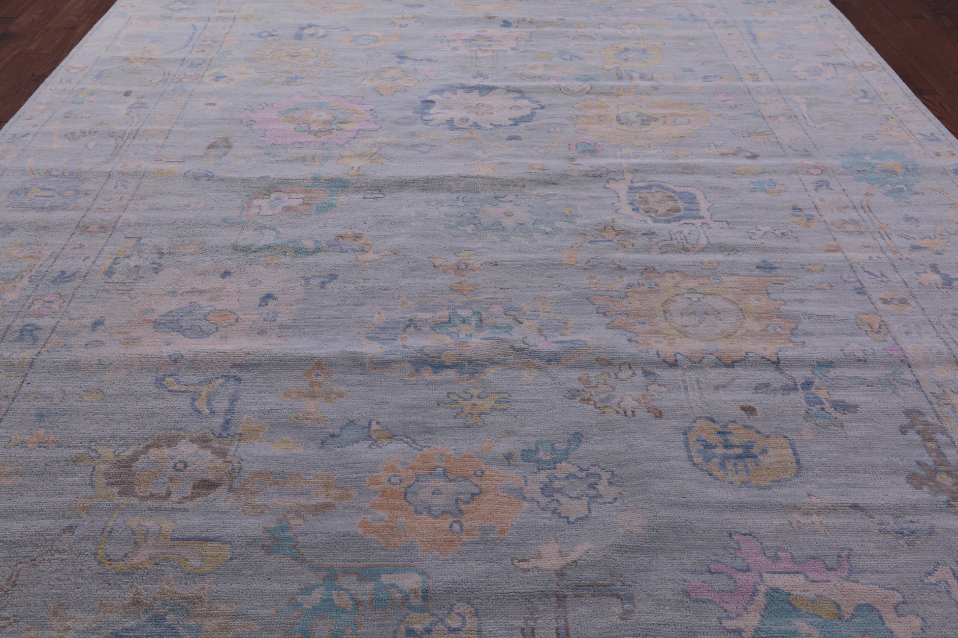 Light Blue Persian Sultanabad Hand Knotted Wool Rug - 10' 0" X 13' 9" - Golden Nile