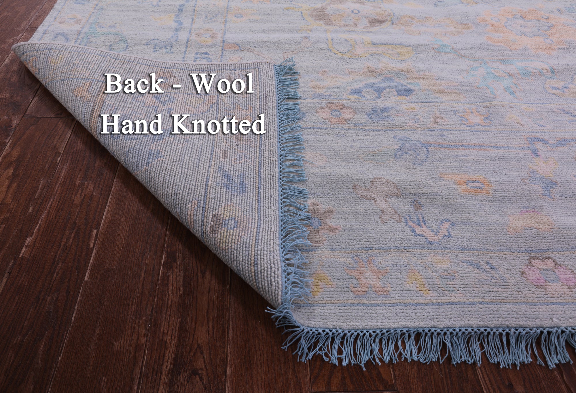 Light Blue Persian Sultanabad Hand Knotted Wool Rug - 10' 0" X 13' 9" - Golden Nile