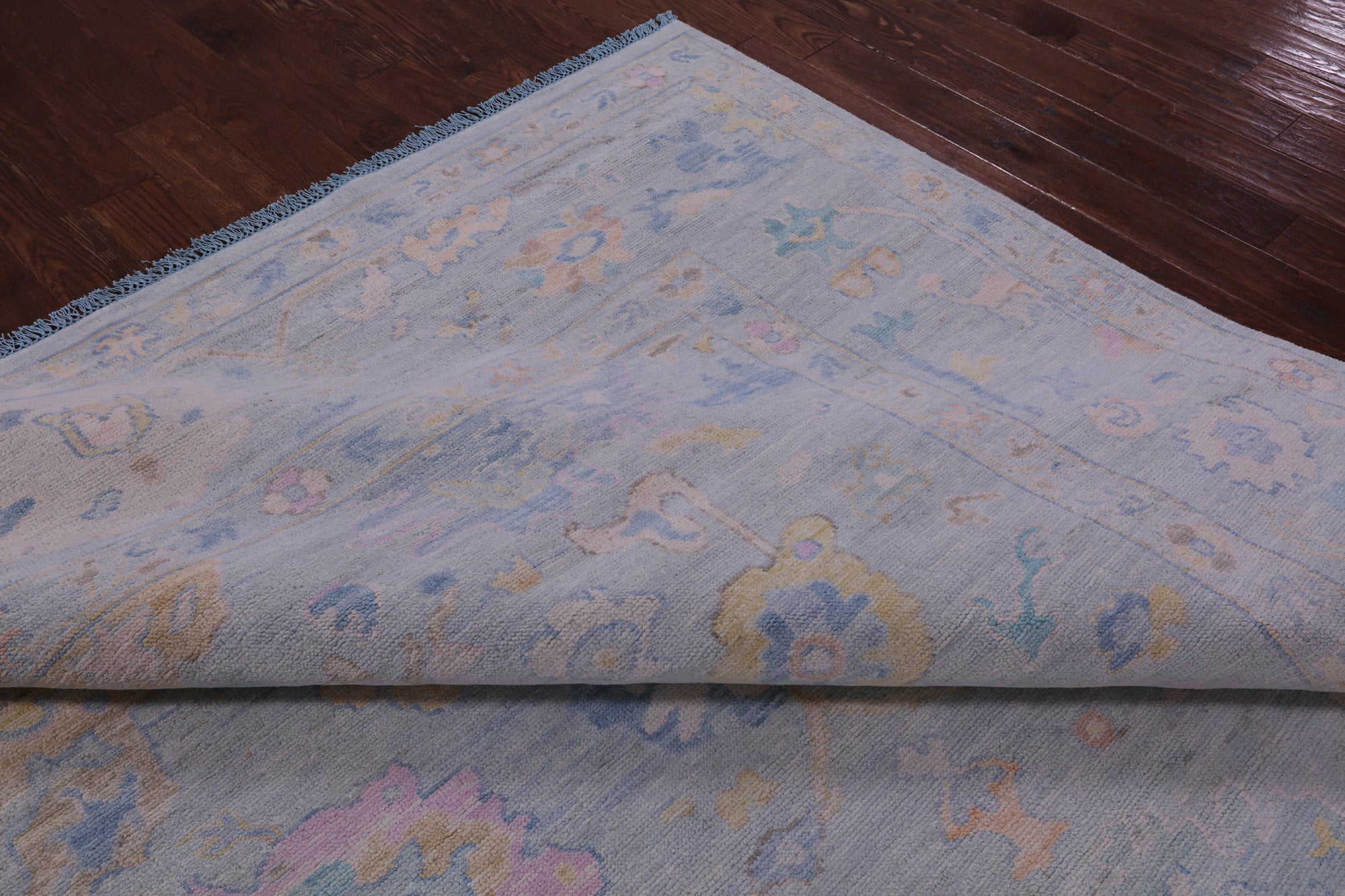 Light Blue Persian Sultanabad Hand Knotted Wool Rug - 10' 0" X 13' 9" - Golden Nile