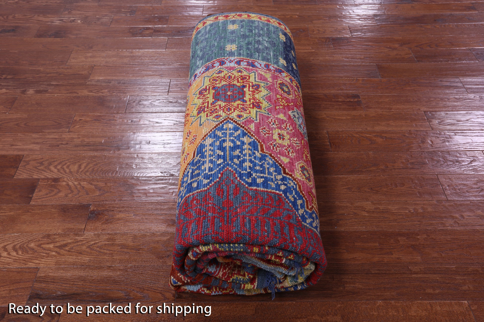 Geometric Persian Mamluk Hand Knotted Wool Rug - 10' 2" X 14' 1" - Golden Nile