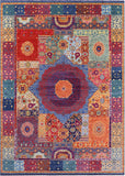 Geometric Persian Mamluk Hand Knotted Wool Rug - 10' 2" X 14' 1" - Golden Nile