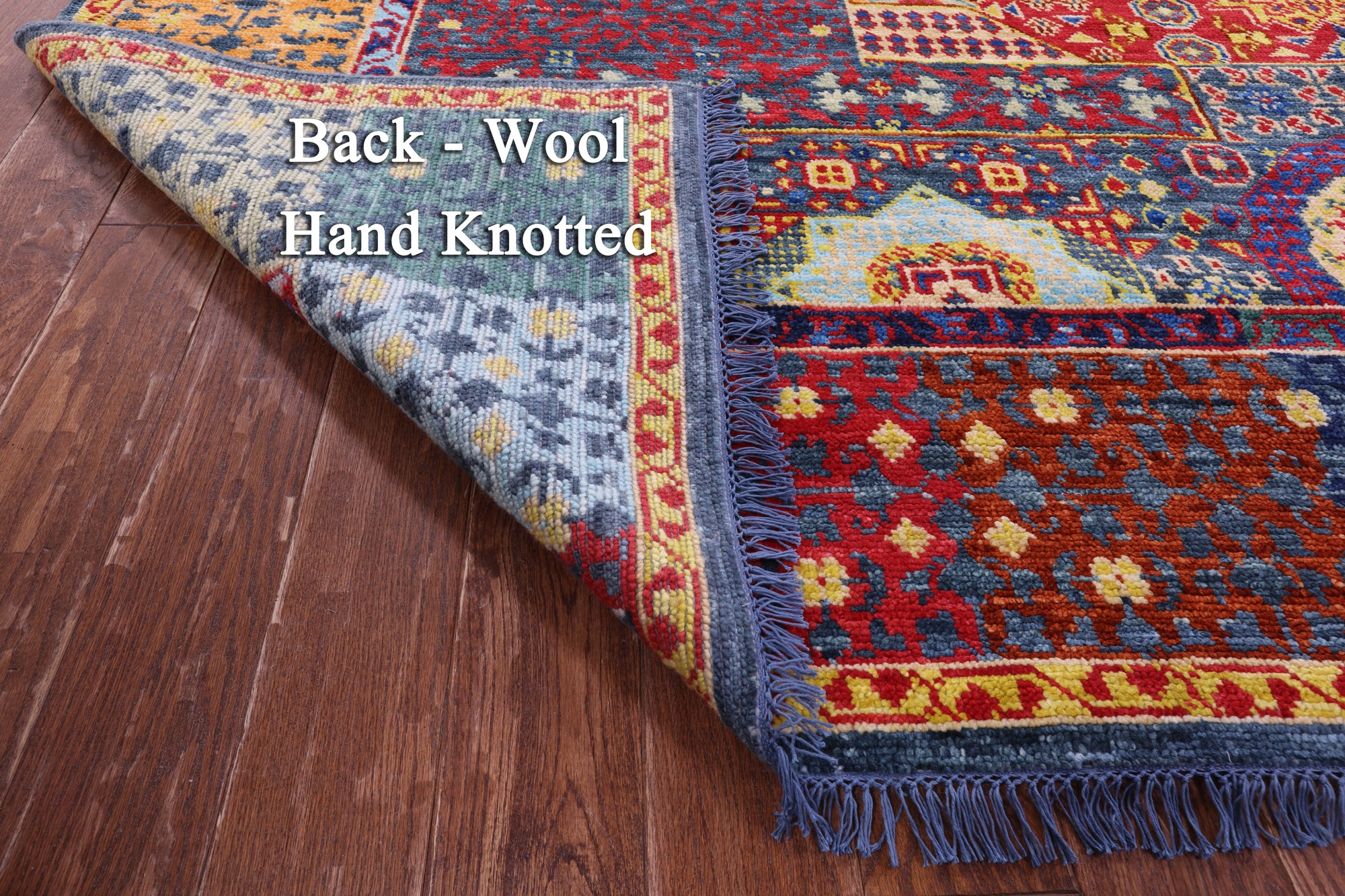 Geometric Persian Mamluk Hand Knotted Wool Rug - 10' 2" X 14' 1" - Golden Nile