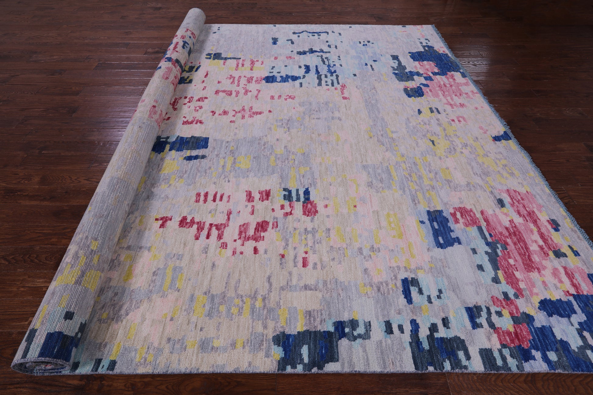 Abstract Contemporary Hand Knotted Wool Rug - 10' 2" X 13' 9" - Golden Nile