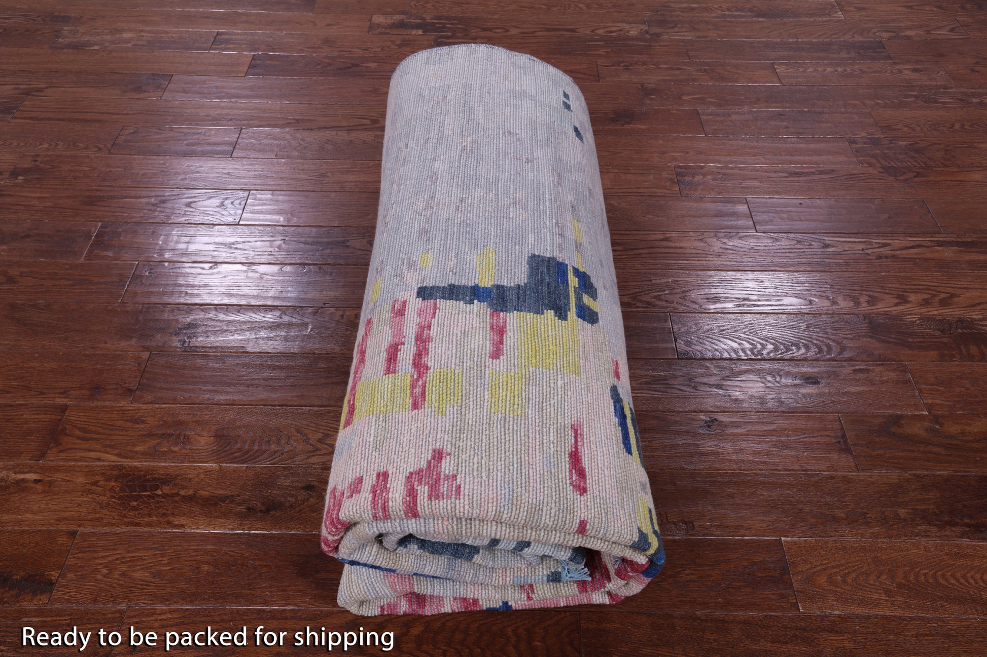 Abstract Contemporary Hand Knotted Wool Rug - 10' 2" X 13' 9" - Golden Nile