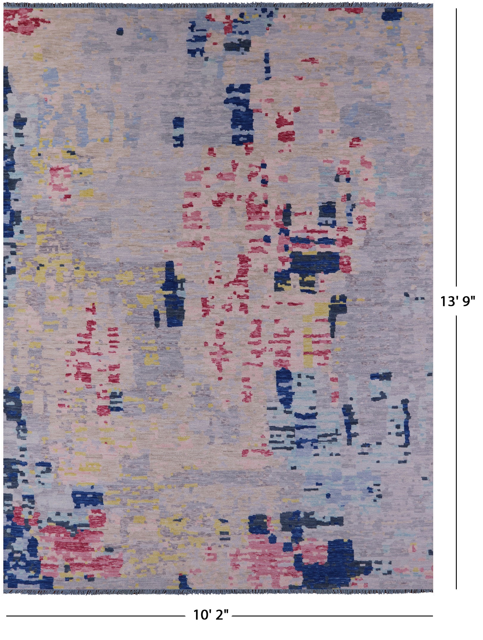Abstract Contemporary Hand Knotted Wool Rug - 10' 2" X 13' 9" - Golden Nile