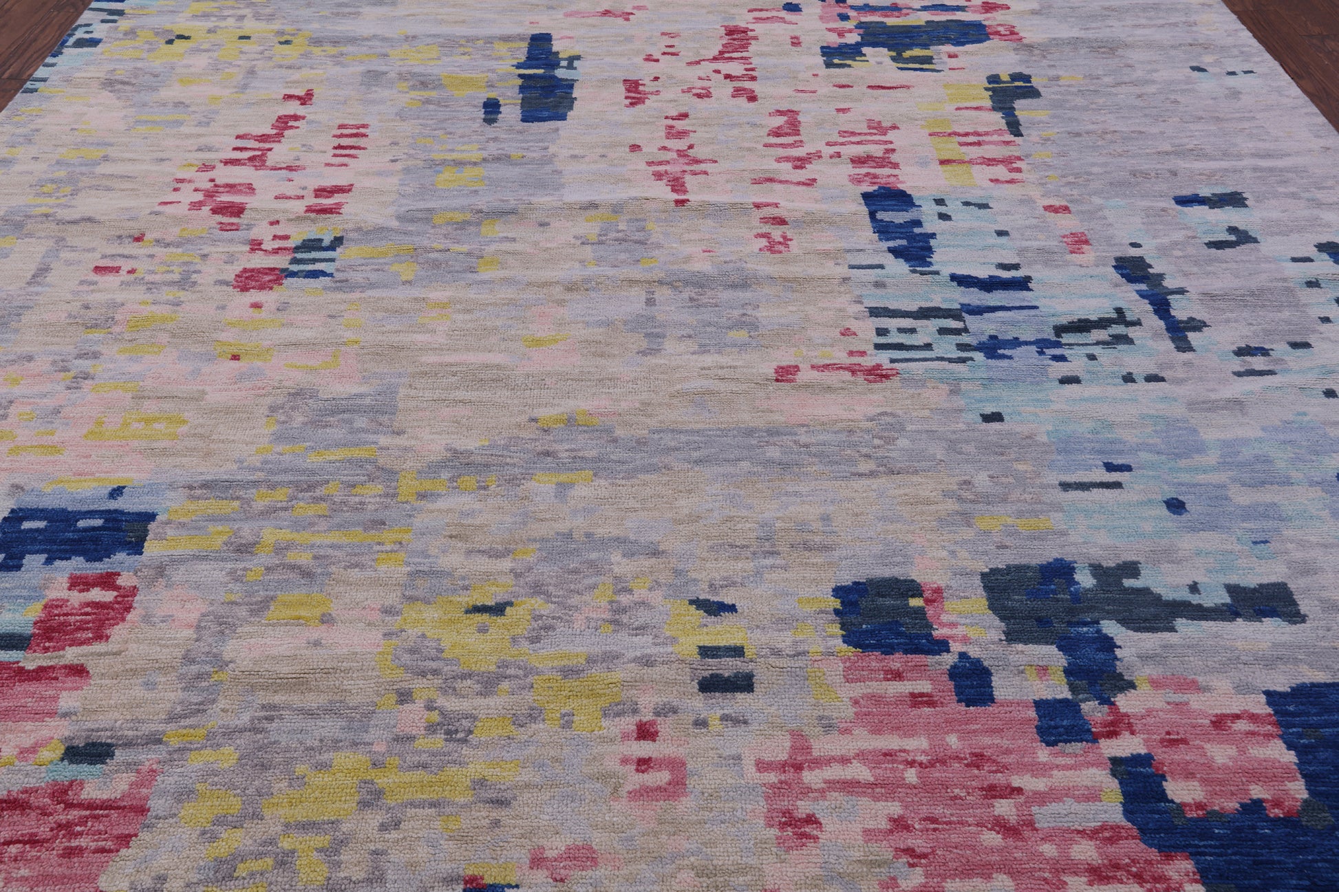 Abstract Contemporary Hand Knotted Wool Rug - 10' 2" X 13' 9" - Golden Nile