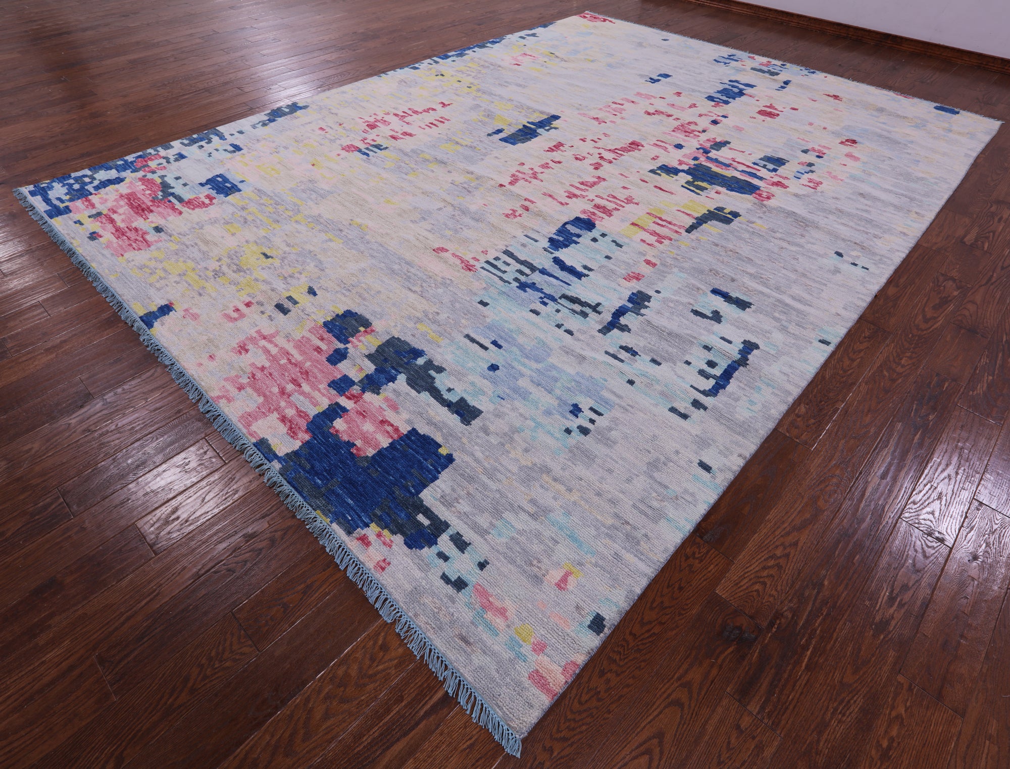 Abstract Contemporary Hand Knotted Wool Rug - 10' 2" X 13' 9" - Golden Nile