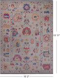 SUPER SALE Ivory Turkish Oushak Handmade Wool Rug - 10' 2" X 13' 11"