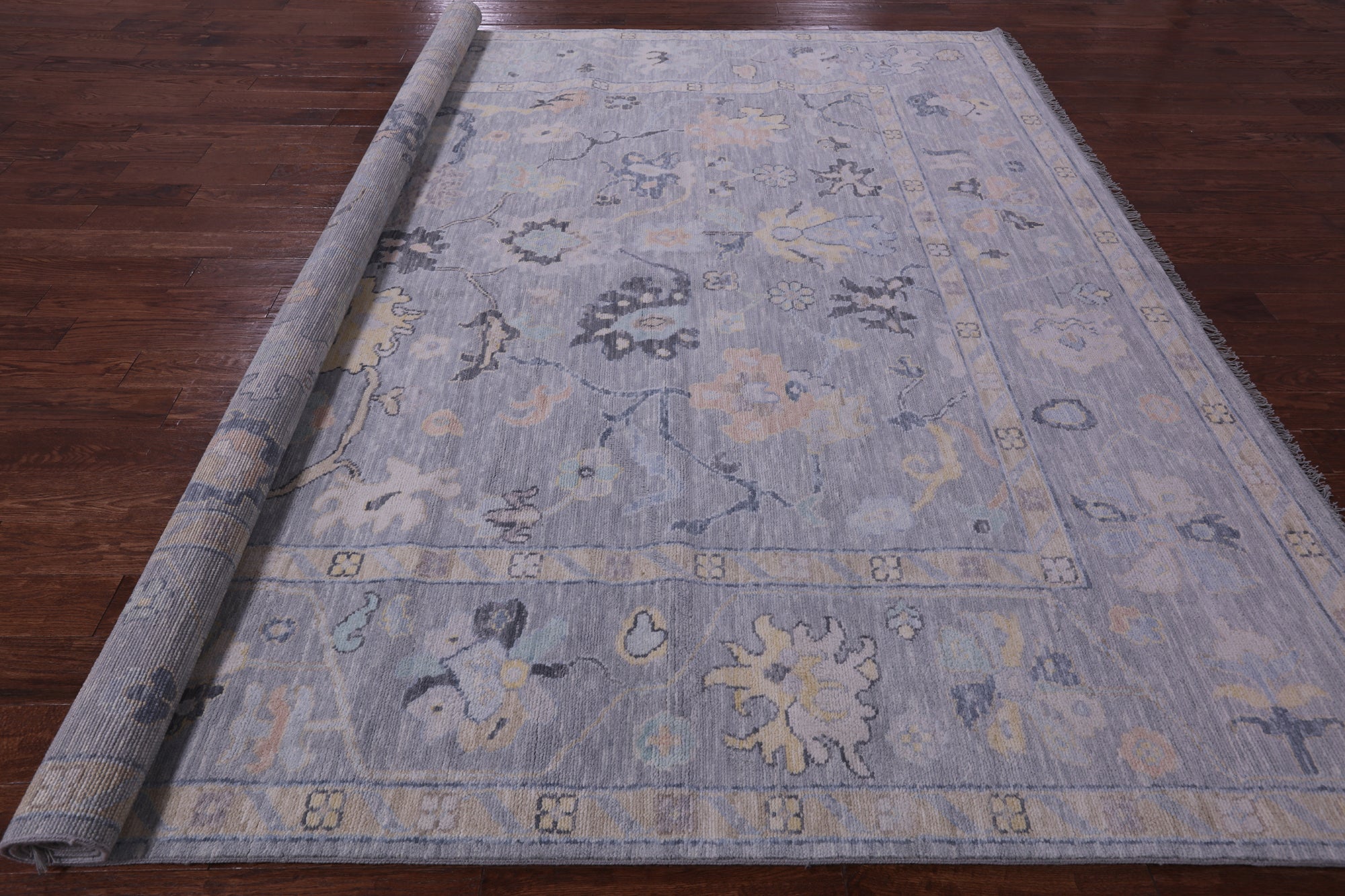 Grey Square Persian Sultanabad Hand Knotted Wool Rug - 10' 0" X 10' 2" - Golden Nile
