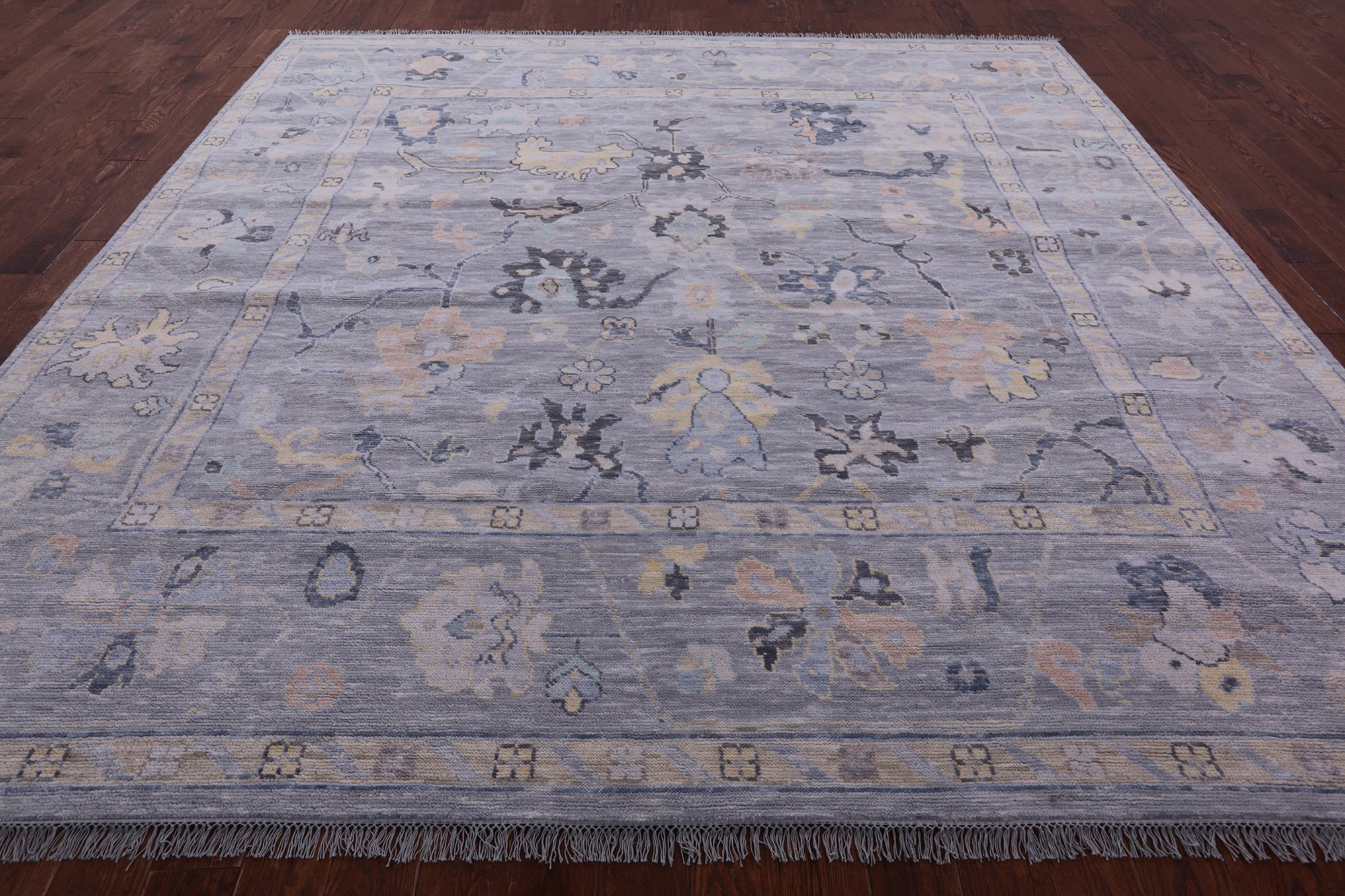 Grey Square Persian Sultanabad Hand Knotted Wool Rug - 10' 0" X 10' 2" - Golden Nile