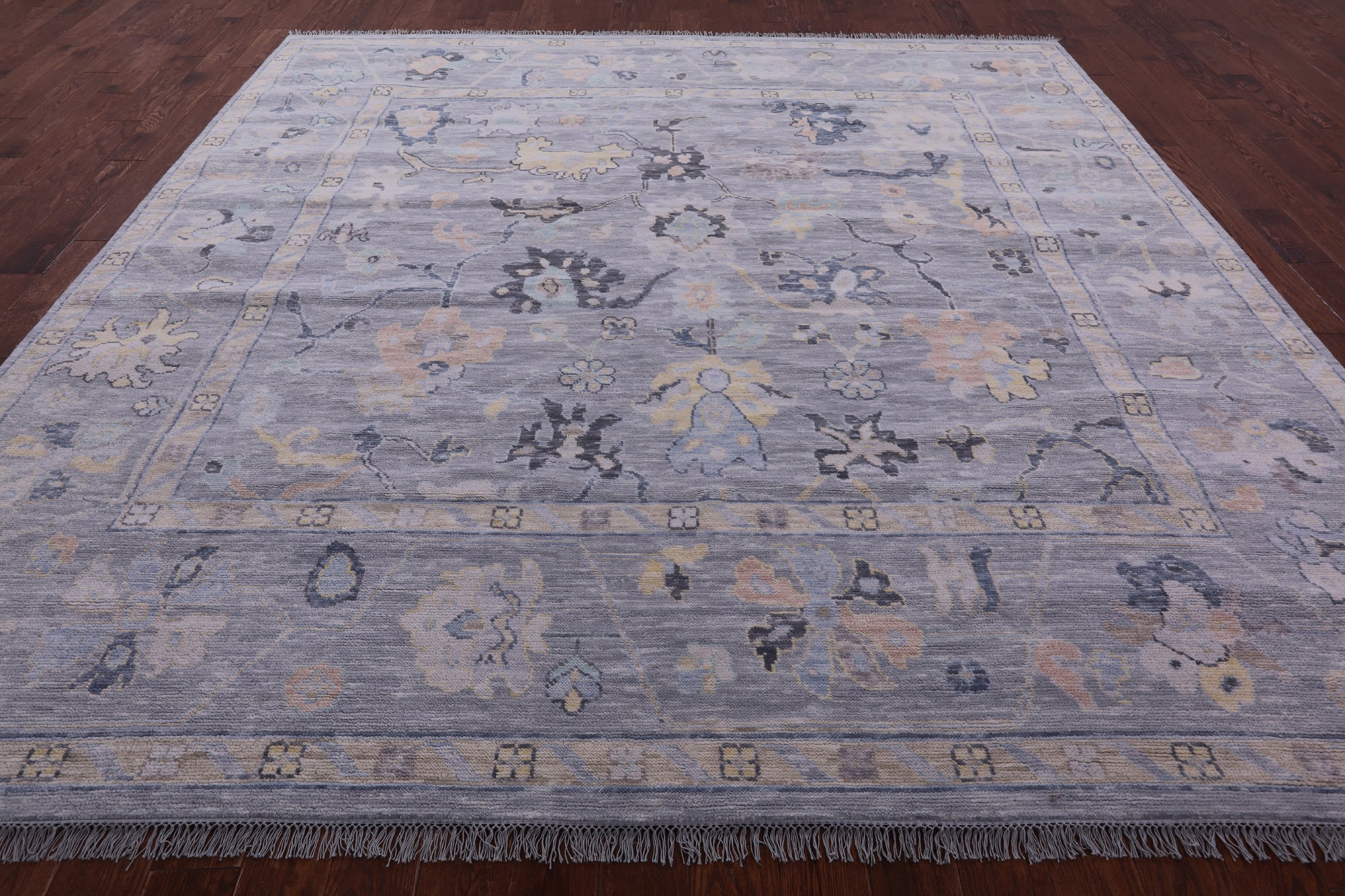 Grey Square Persian Sultanabad Hand Knotted Wool Rug - 10' 0" X 10' 2" - Golden Nile