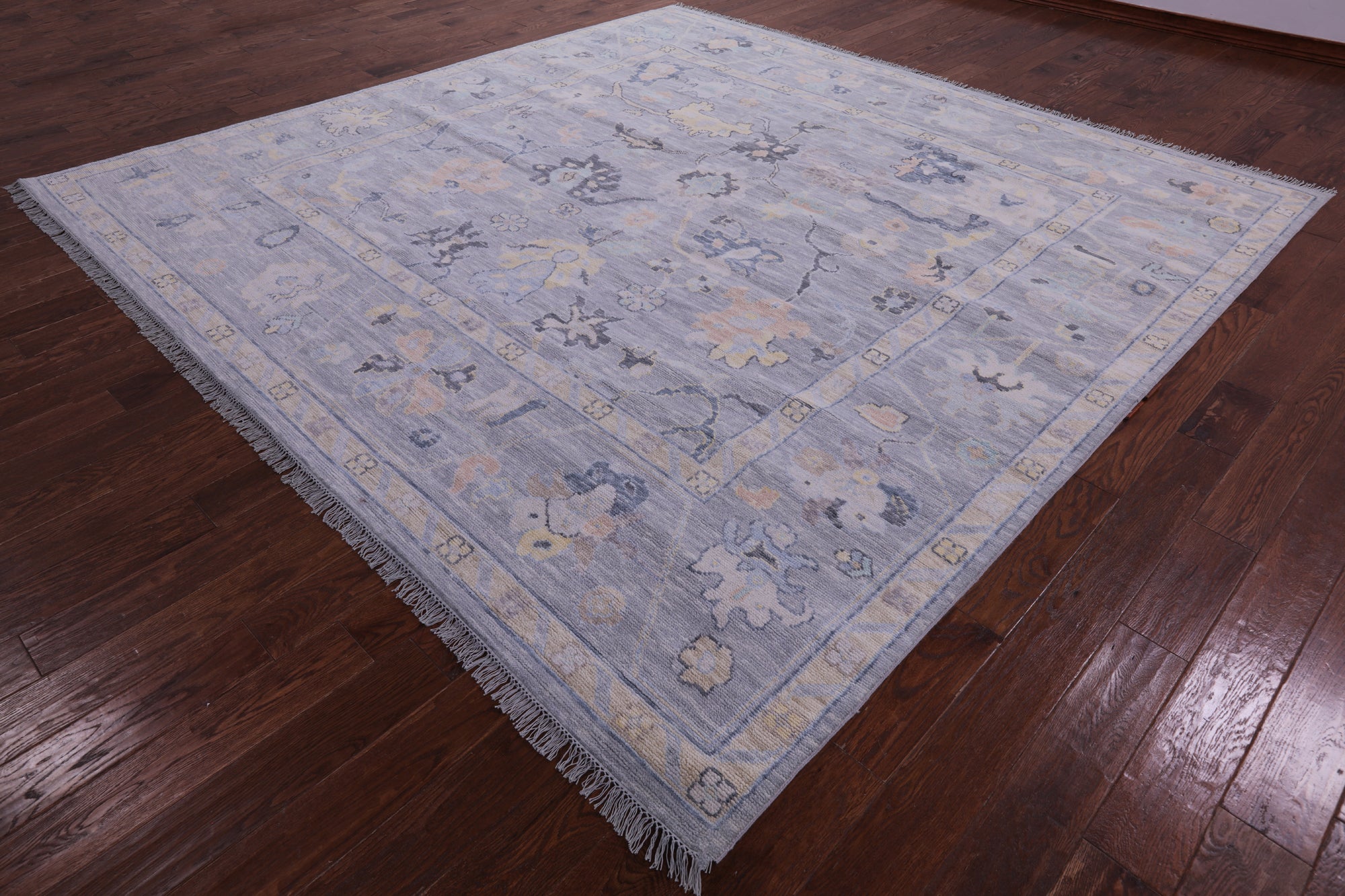 Grey Square Persian Sultanabad Hand Knotted Wool Rug - 10' 0" X 10' 2" - Golden Nile