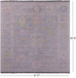 Silver Square Persian Sultanabad Handmade Wool Rug - 9' 11" X 10' 0" - Golden Nile