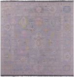 Silver Square Persian Sultanabad Handmade Wool Rug - 9' 11" X 10' 0" - Golden Nile