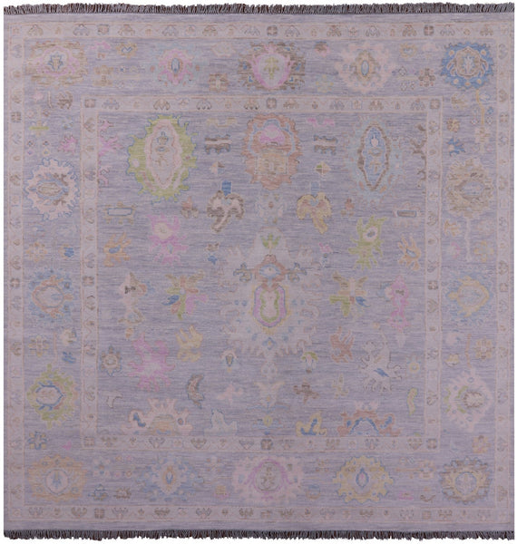 Silver Square Persian Sultanabad Handmade Wool Rug - 9' 11" X 10' 0" - Golden Nile