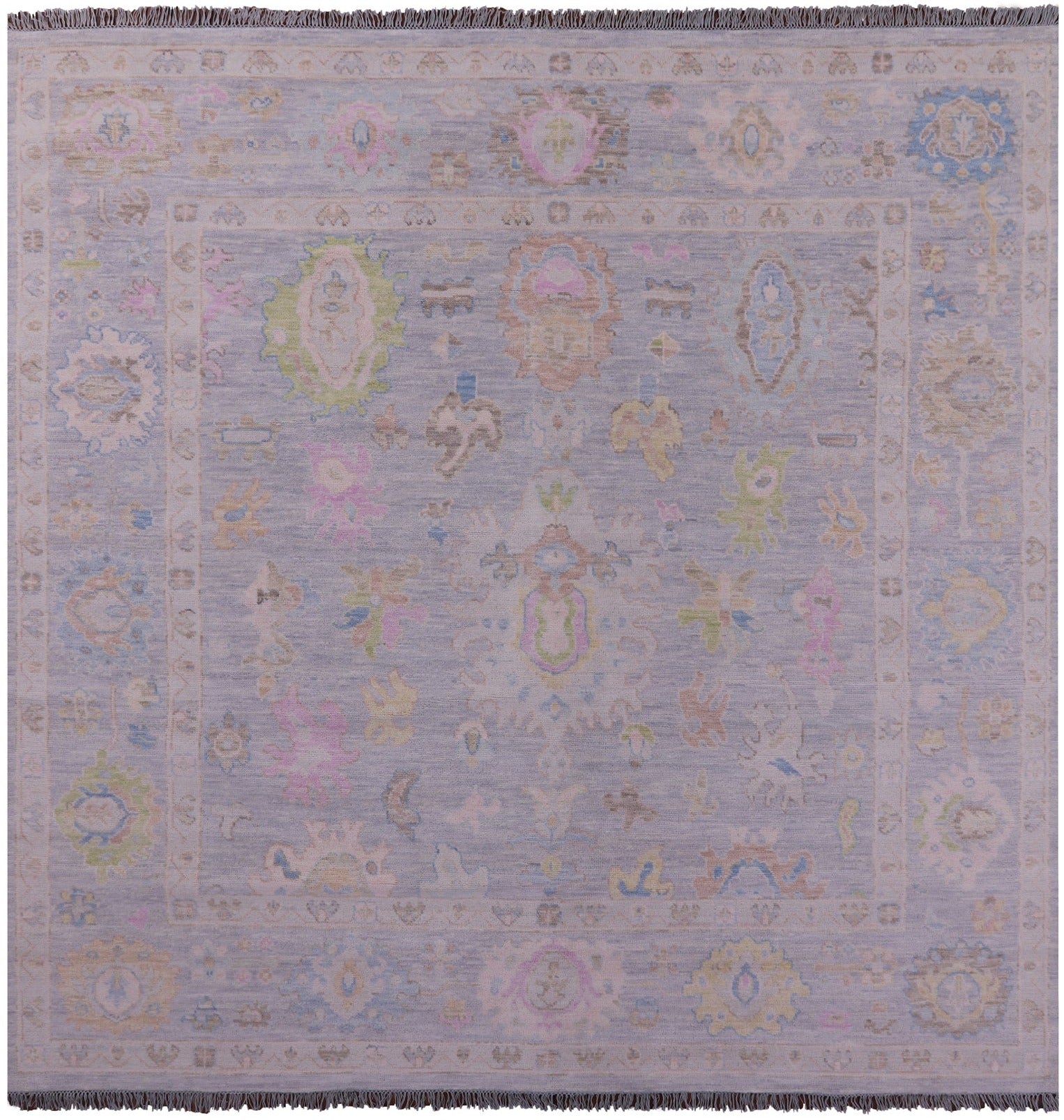 Silver Square Persian Sultanabad Handmade Wool Rug - 9' 11" X 10' 0" - Golden Nile