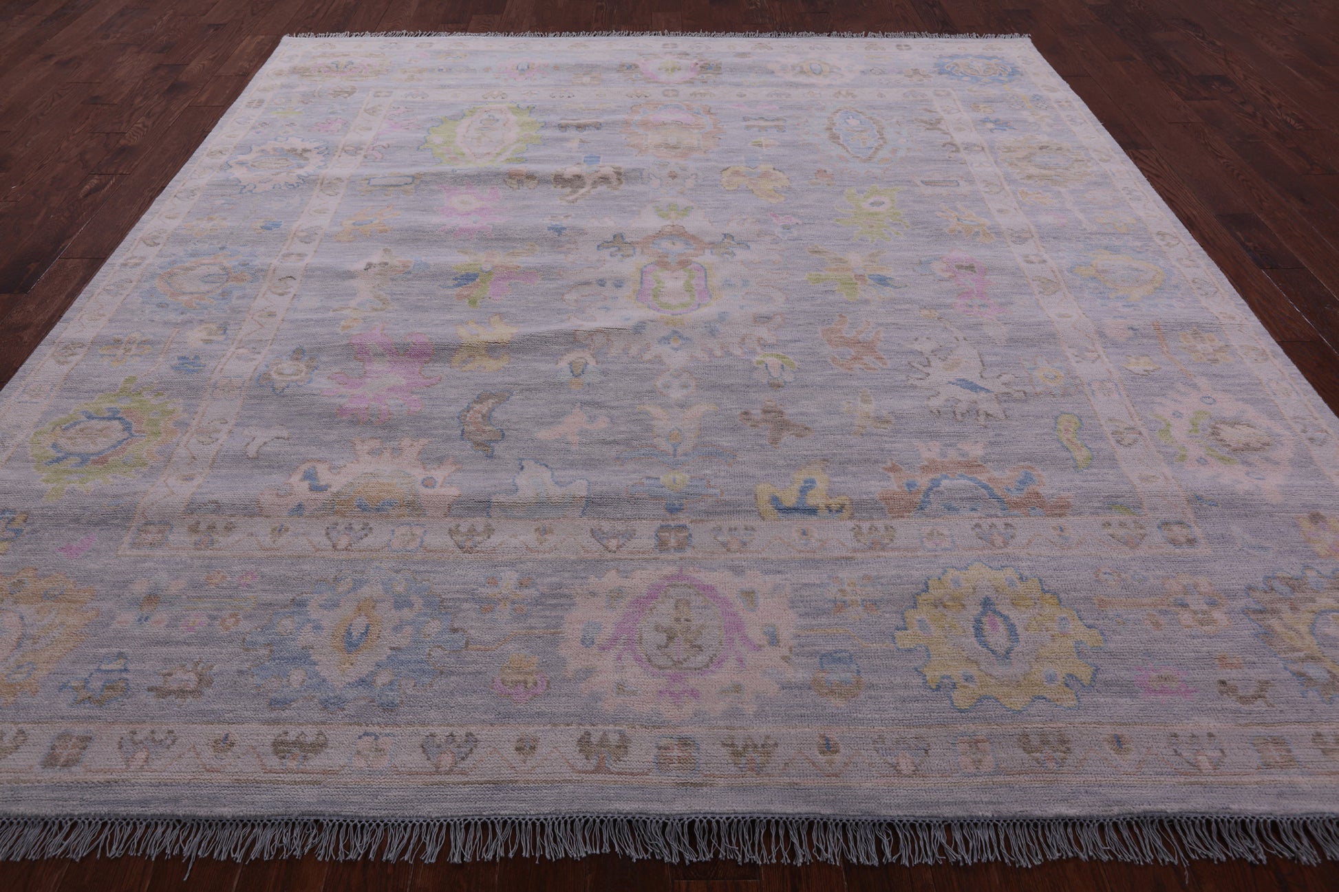 Silver Square Persian Sultanabad Handmade Wool Rug - 9' 11" X 10' 0" - Golden Nile