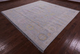 Silver Square Persian Sultanabad Handmade Wool Rug - 9' 11" X 10' 0" - Golden Nile