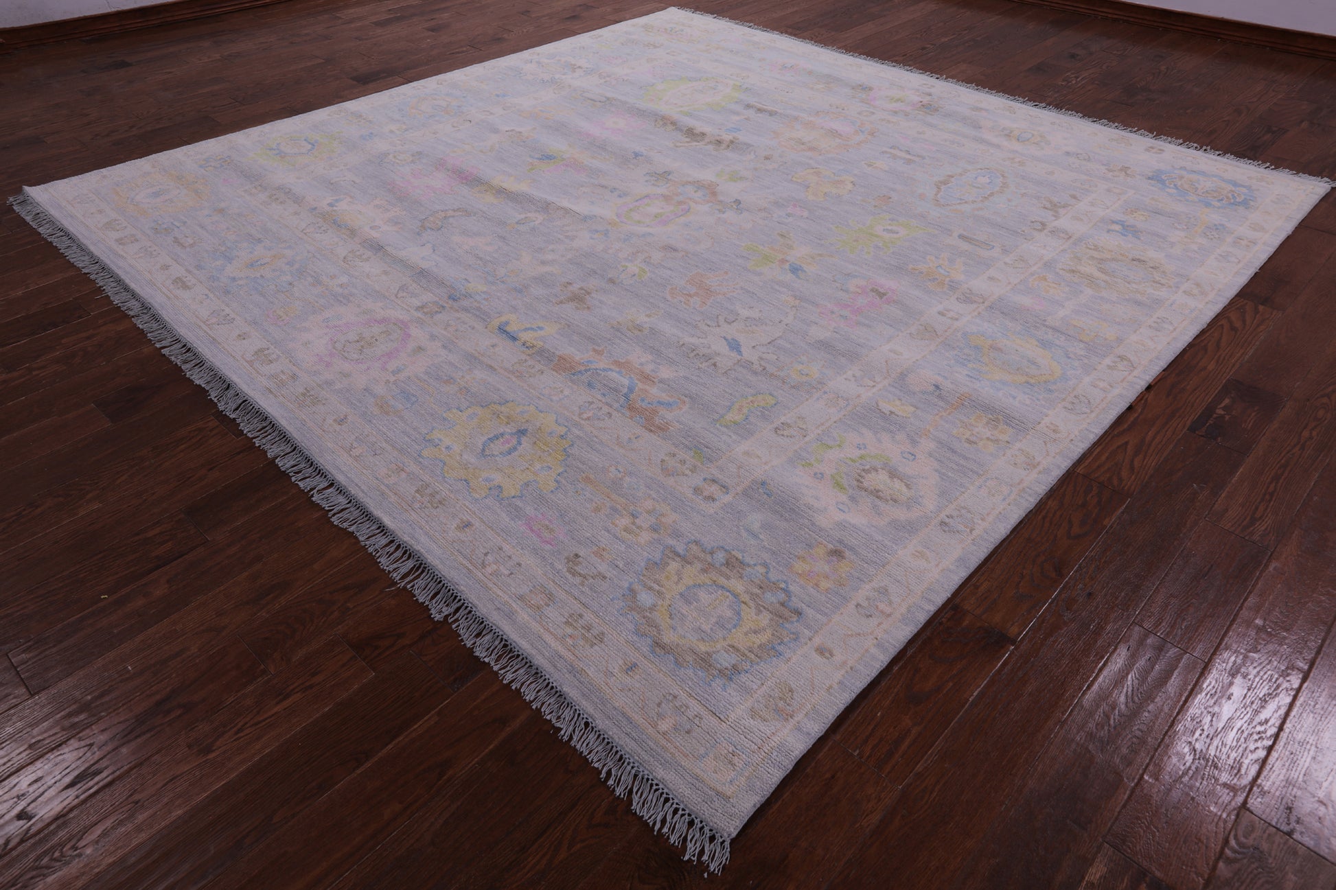Silver Square Persian Sultanabad Handmade Wool Rug - 9' 11" X 10' 0" - Golden Nile