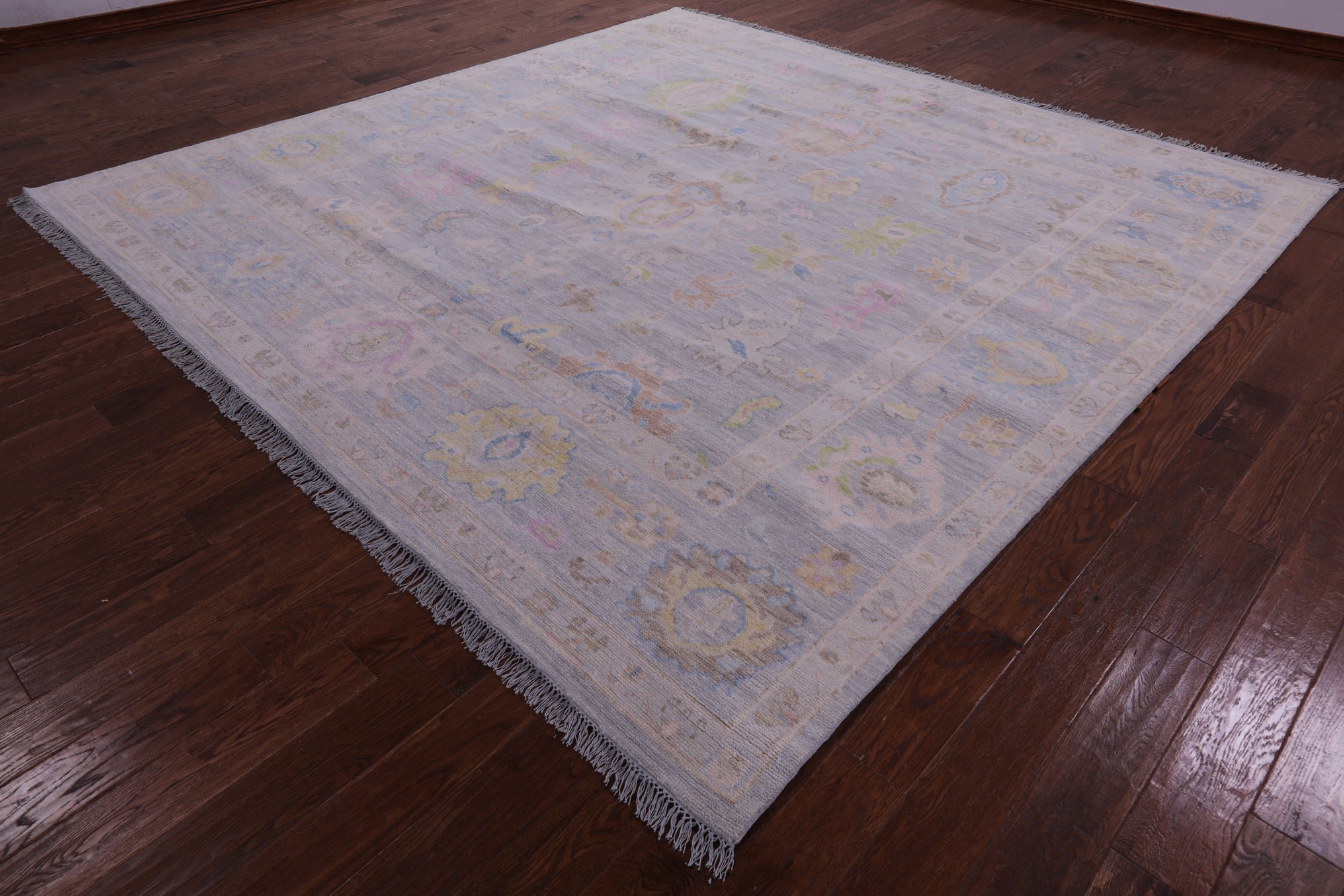 Silver Square Persian Sultanabad Handmade Wool Rug - 9' 11" X 10' 0" - Golden Nile
