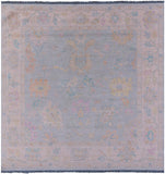 Blue Square Persian Sultanabad Hand Knotted Wool Rug - 9' 11" X 10' 1" - Golden Nile