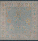 SUPER SALE Blue Square Persian Sultanabad Hand Knotted Wool Rug - 9' 11" X 10' 1"