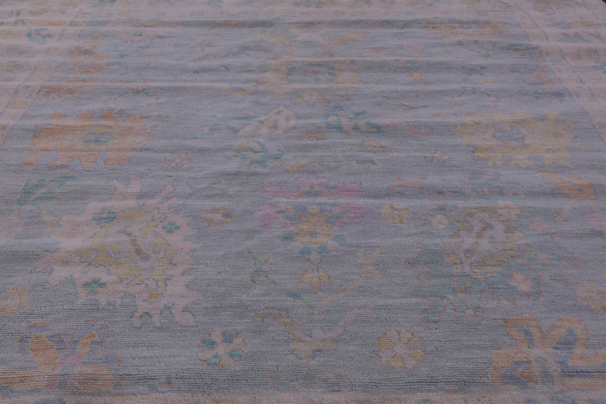 Blue Square Persian Sultanabad Hand Knotted Wool Rug - 9' 11" X 10' 1" - Golden Nile