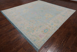 SUPER SALE Blue Square Persian Sultanabad Hand Knotted Wool Rug - 9' 11" X 10' 1"