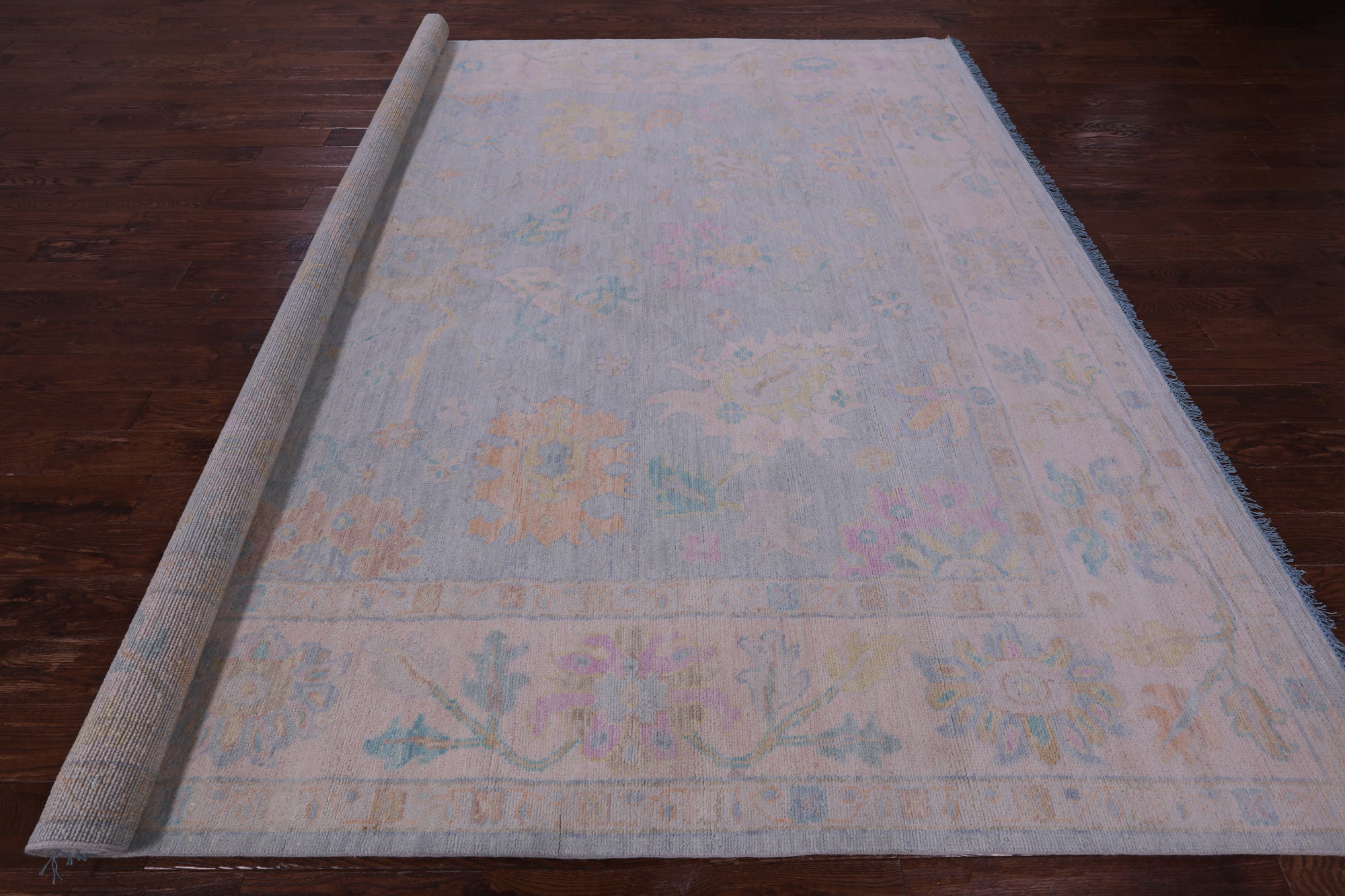 Blue Square Persian Sultanabad Hand Knotted Wool Rug - 9' 11" X 10' 1" - Golden Nile