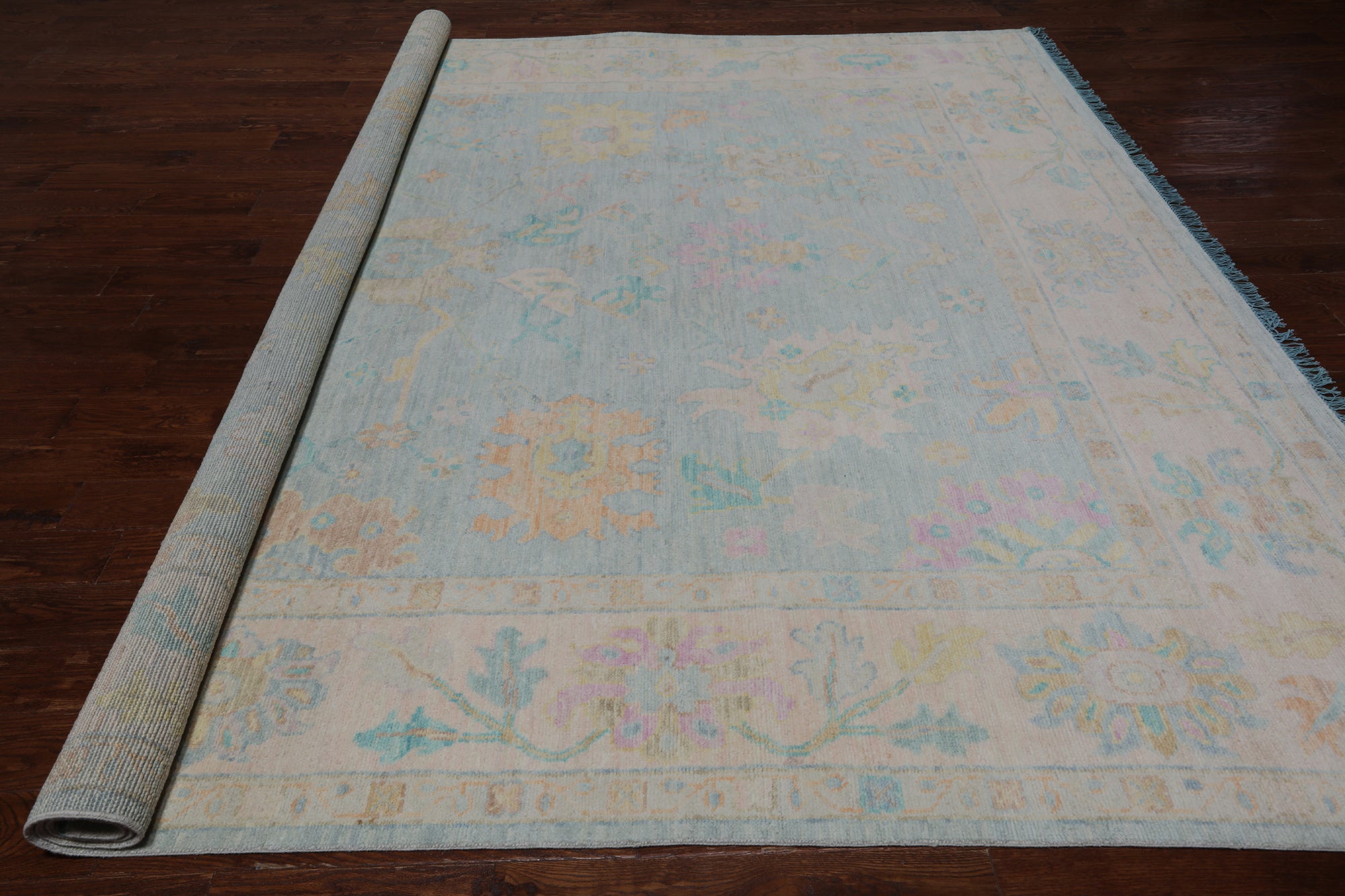 SUPER SALE Blue Square Persian Sultanabad Hand Knotted Wool Rug - 9' 11" X 10' 1"