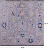 Grey Square Persian Sultanabad Hand Knotted Wool Rug - 9' 11" X 10' 2" - Golden Nile