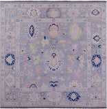Grey Square Persian Sultanabad Hand Knotted Wool Rug - 9' 11" X 10' 2" - Golden Nile