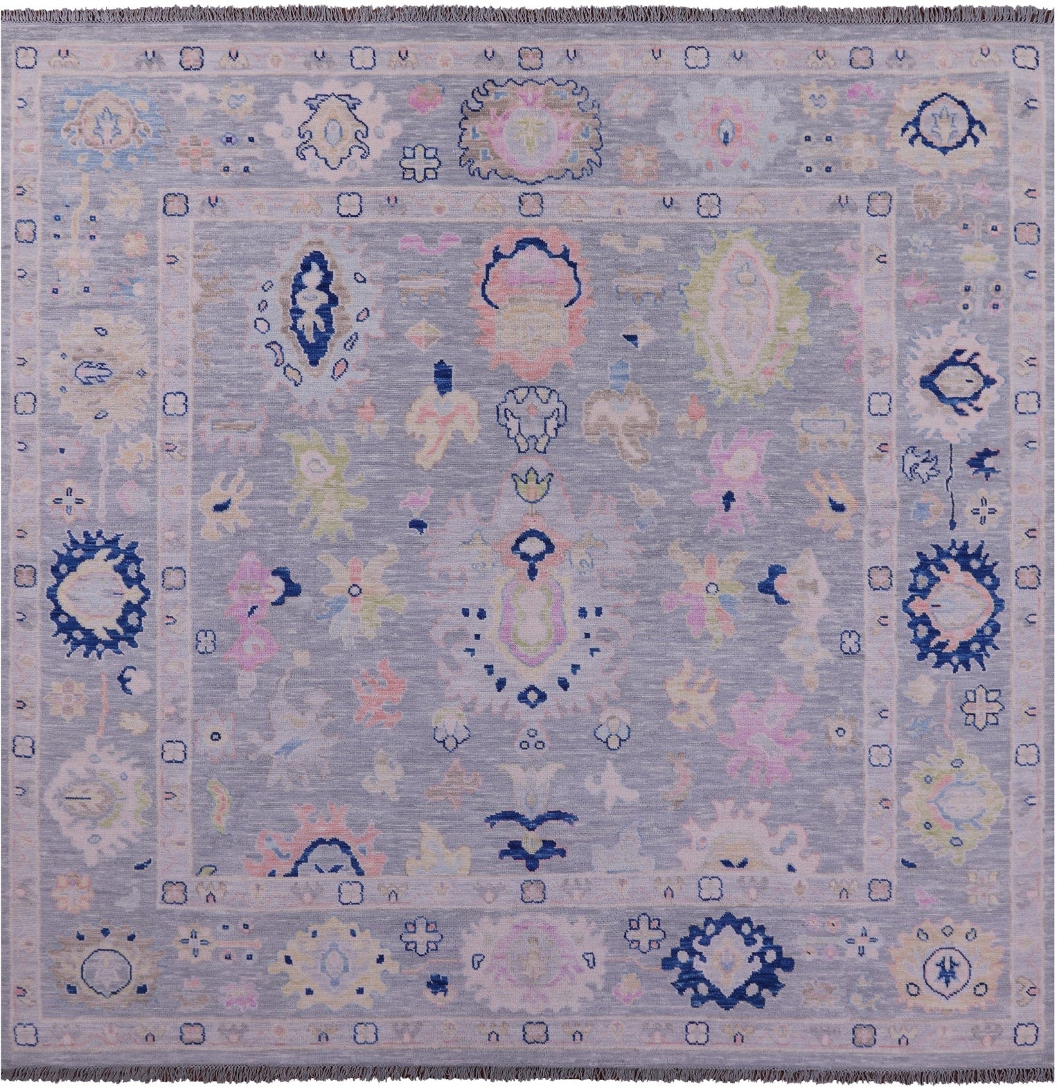 Grey Square Persian Sultanabad Hand Knotted Wool Rug - 9' 11" X 10' 2" - Golden Nile