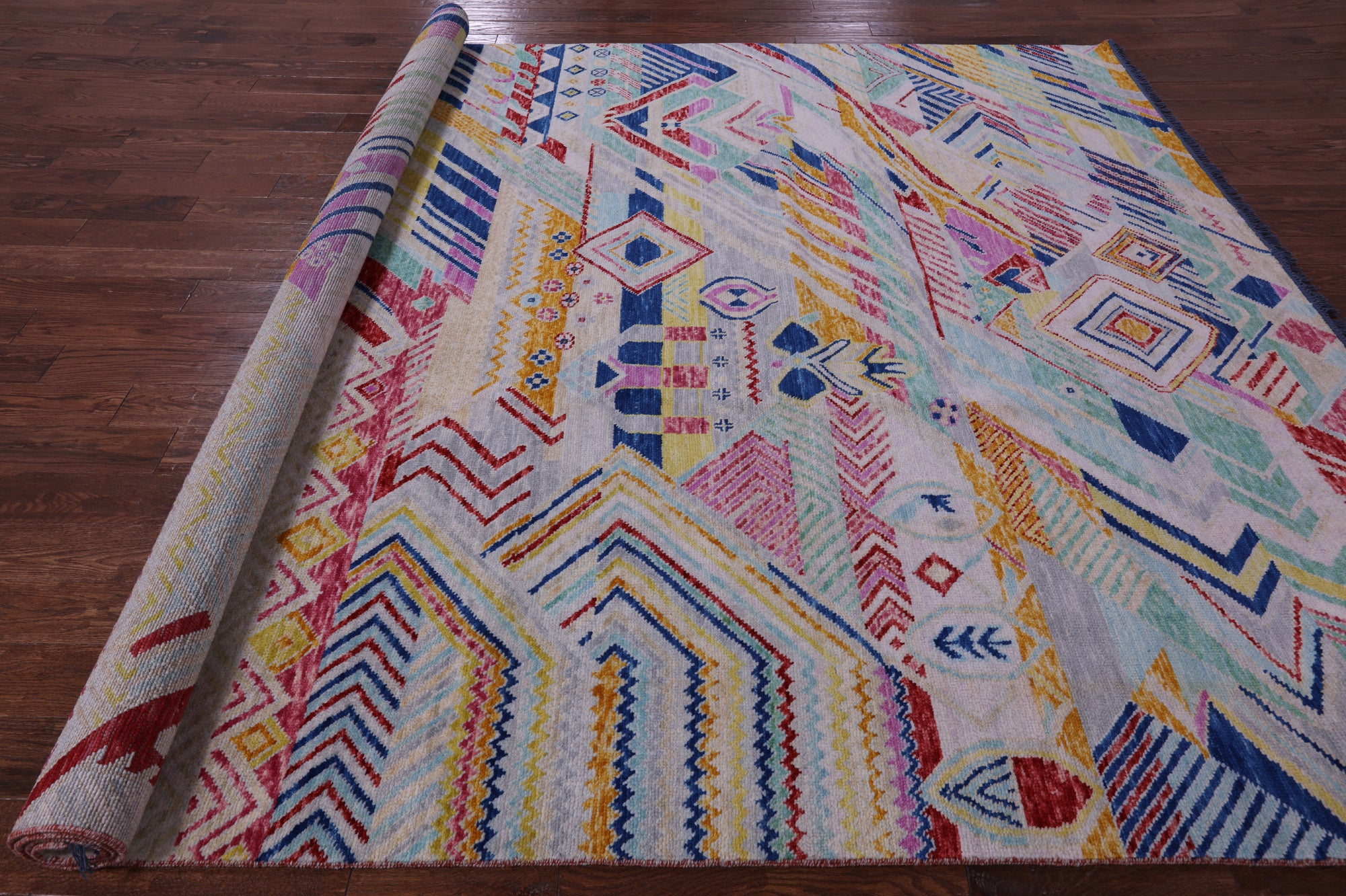 Tribal Moroccan Handmade Wool Rug - 9' 1" X 11' 6" - Golden Nile