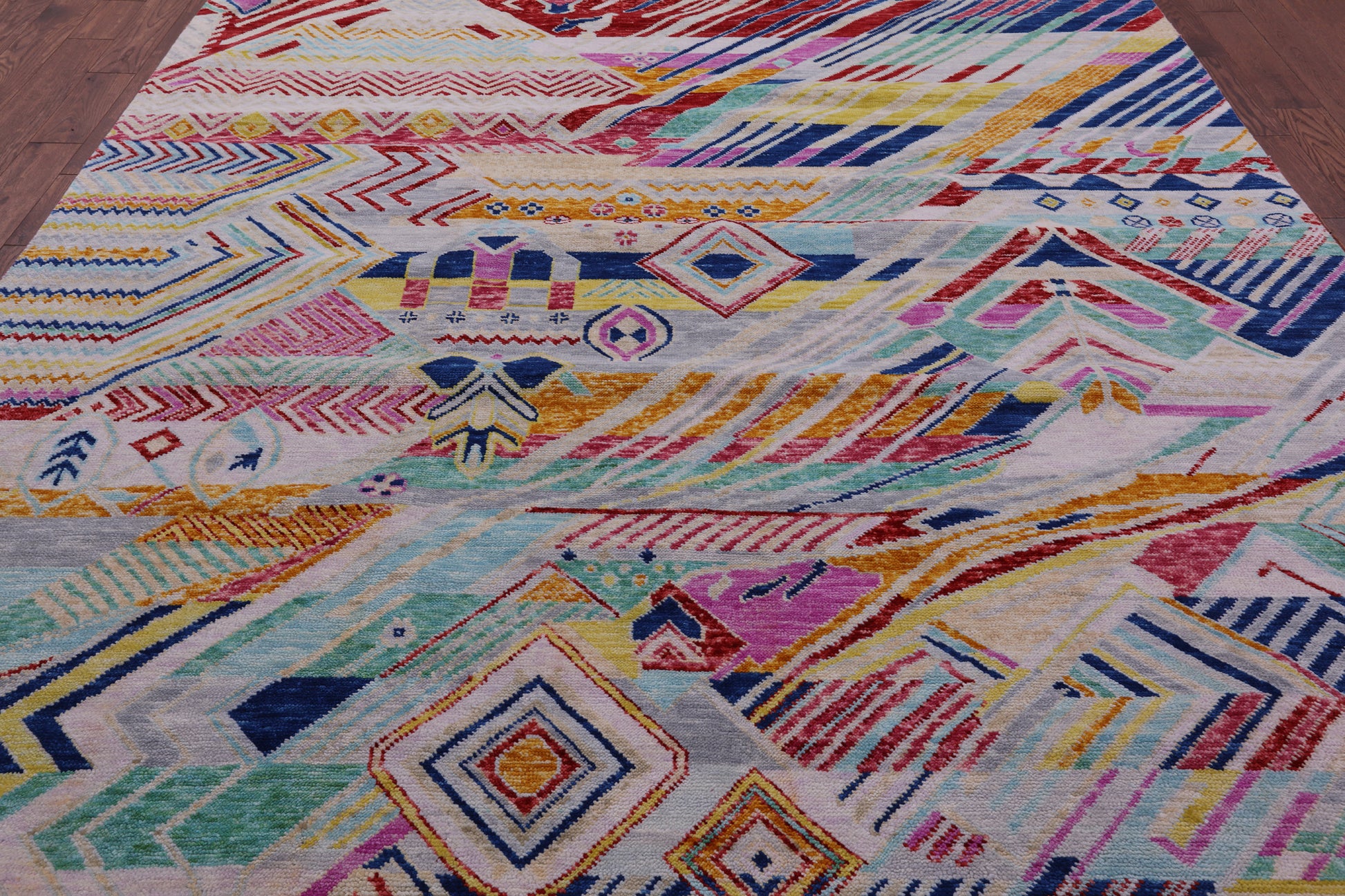 Tribal Moroccan Handmade Wool Rug - 9' 1" X 11' 6" - Golden Nile