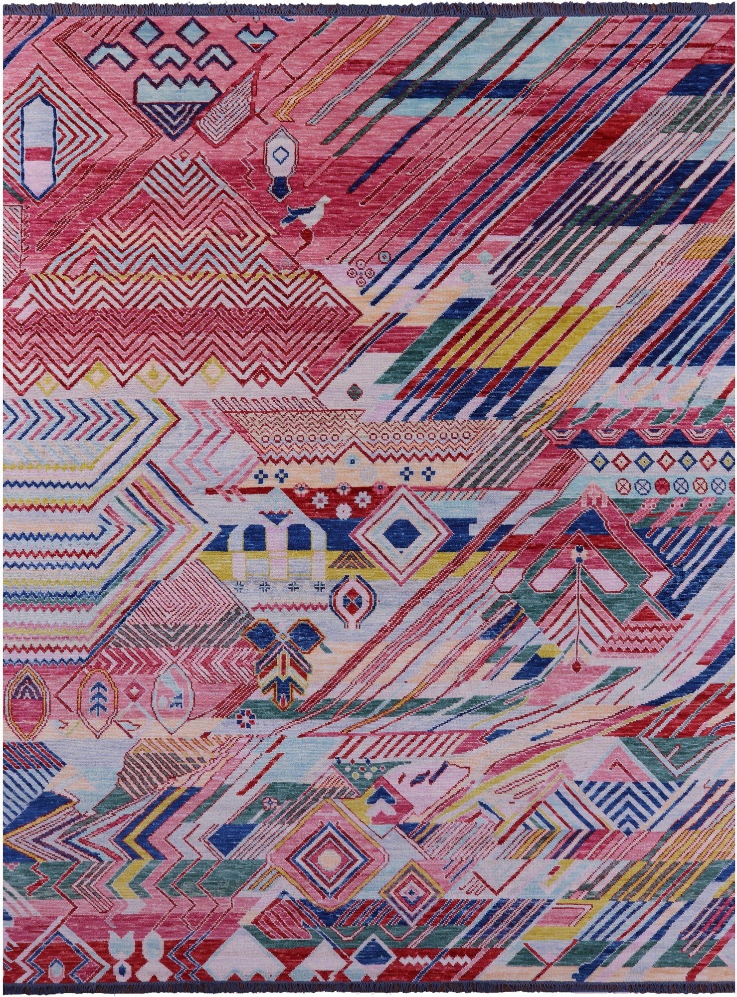 Tribal Moroccan Handmade Wool Rug - 8' 11" X 12' 1" - Golden Nile