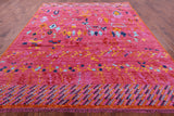Pink Tribal Moroccan Hand Knotted Wool Rug - 9' 3" X 11' 4" - Golden Nile