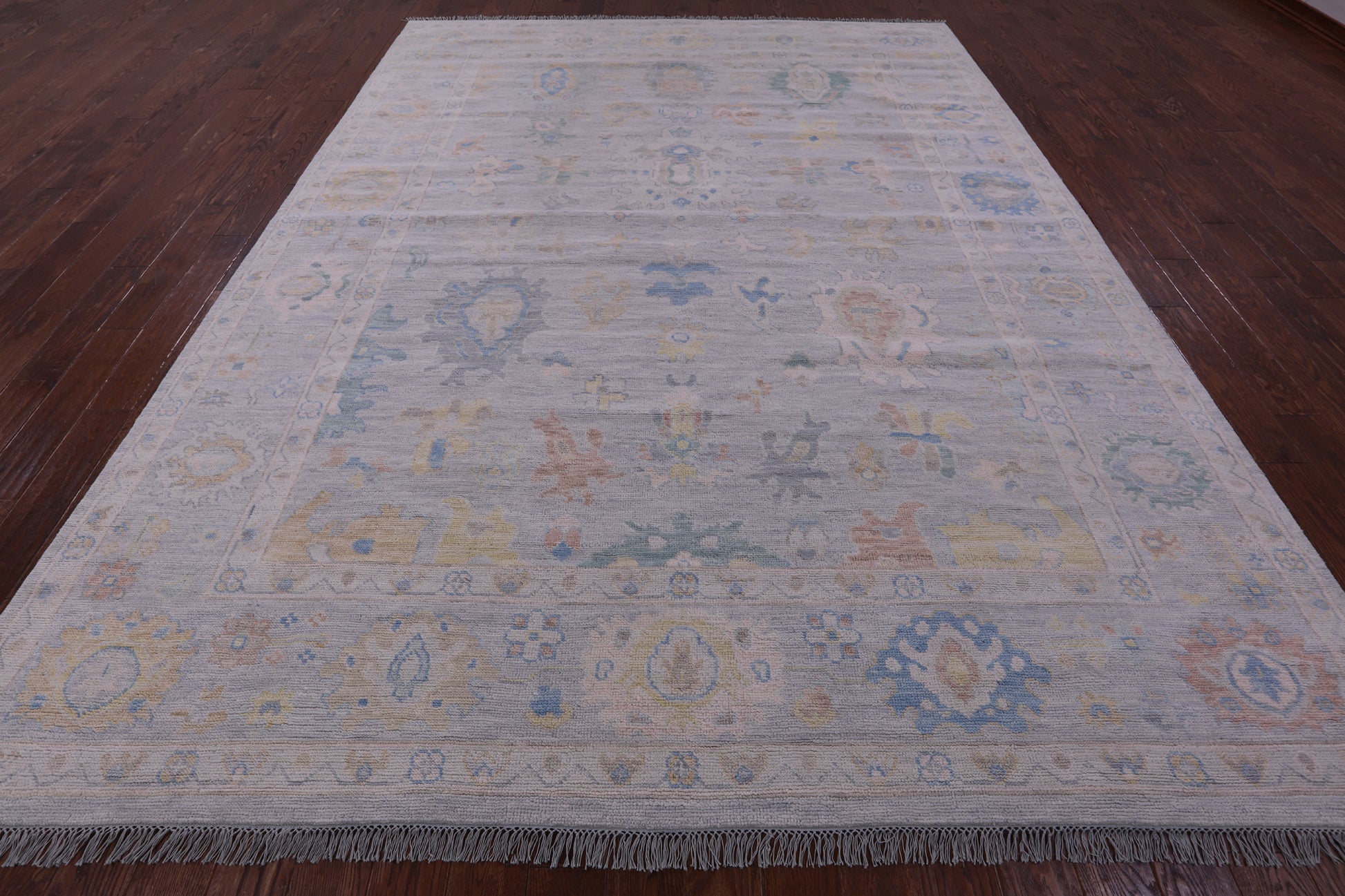 Silver Persian Sultanabad Hand Knotted Wool Rug - 9' 1" X 12' 2" - Golden Nile