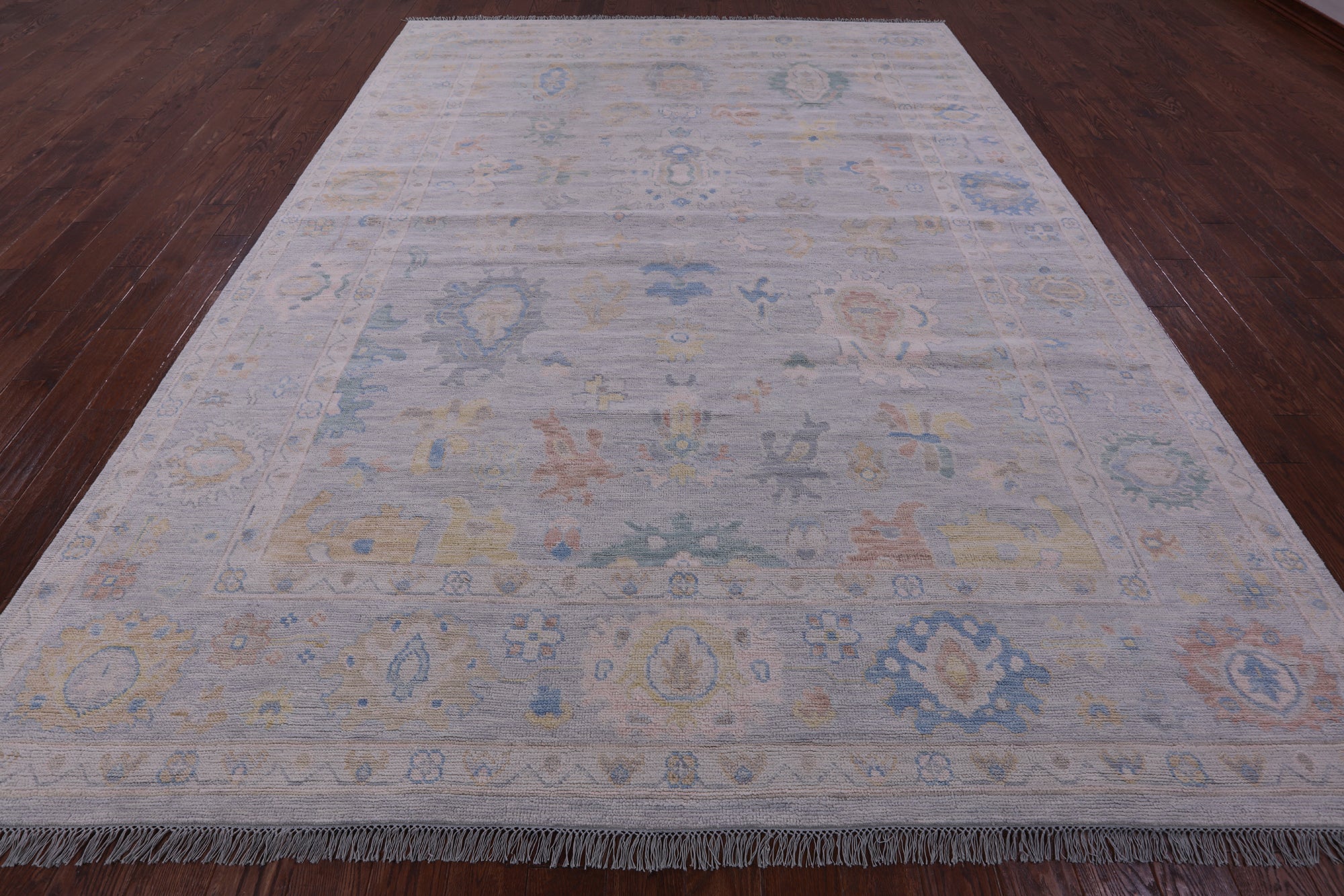 Silver Persian Sultanabad Hand Knotted Wool Rug - 9' 1" X 12' 2" - Golden Nile