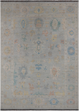 SUPER SALE Silver Persian Sultanabad Hand Knotted Wool Rug - 9' 1" X 12' 2"